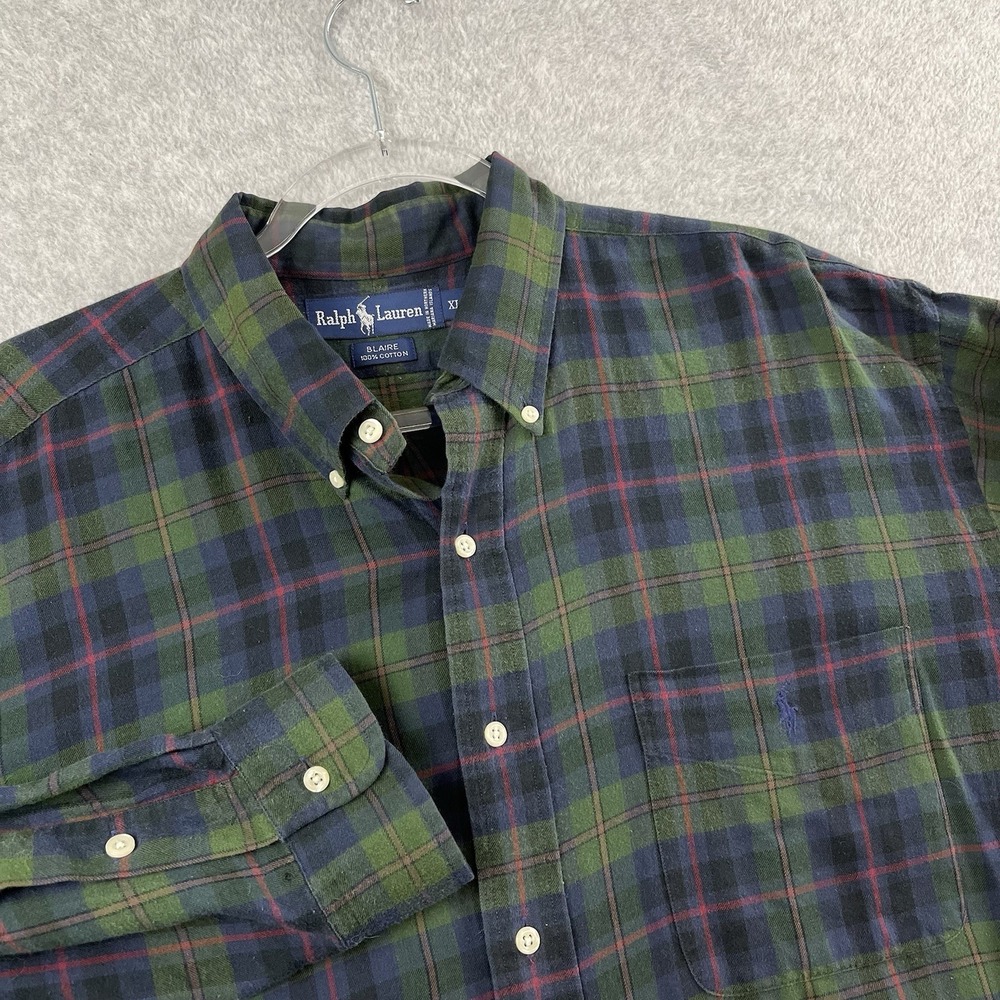 Ralph Lauren Shirt‎ Mens XL Tartan Plaid Button Down Long Sleeve Pony Blaire